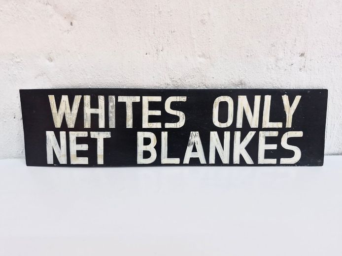 Historical South African Apartheid Era Painted Metal Sign