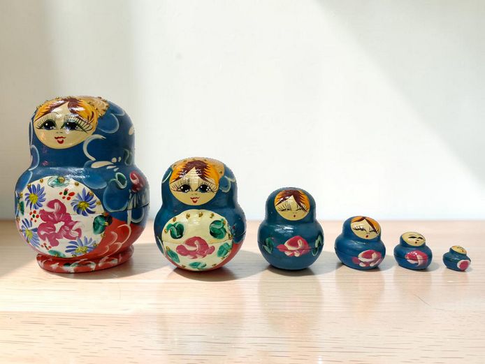 Hand-Painted Russian Matryoshka Nesting Doll Set