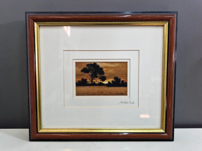 Framed Malachi Smith Miniature South African Landscape Painting