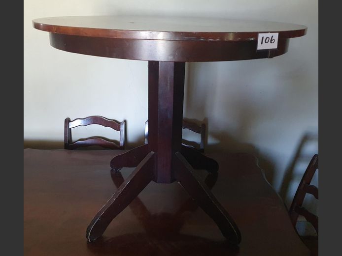 IMBUIA CIRCULAR OCCASIONAL TABLE ON PEDESTAL BASE, 91cm Diameter x 75cm High [Top needs some attention]