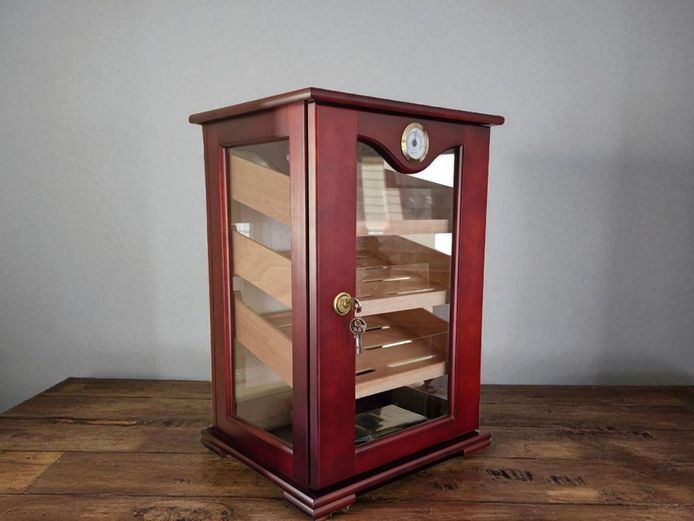 Cigar Humidor 3-Tier Lockable Cabinet