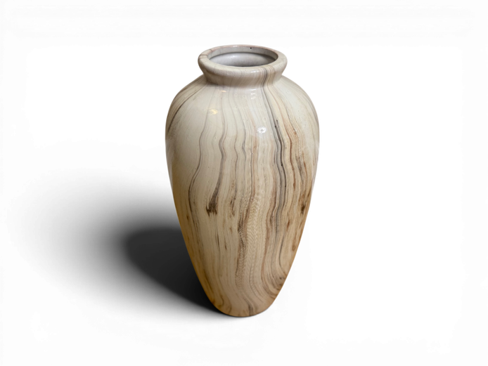 Marble-Effect Decorative Vase (Natural Stone Look Finish)