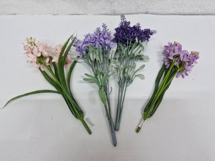 Assorted Artificial Floral Stems and Lavender Bundles