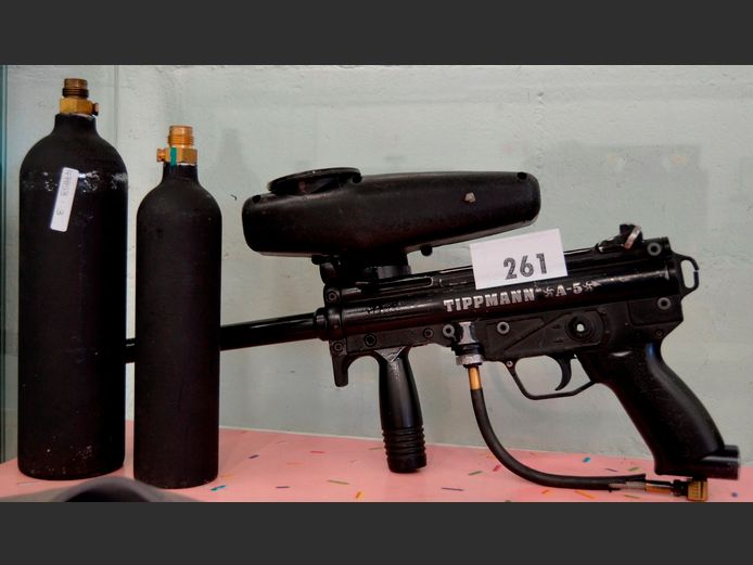 TIPPMAN A5 PAINTBALL GUN WITH CANISTERS [Untested]