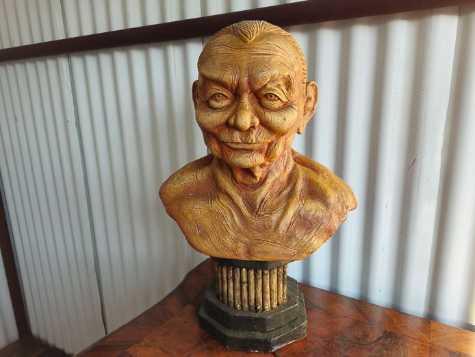 Traditional Asian Hand-Carved Bust