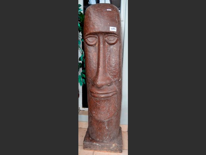 CONCRETE & GLASS FIBRE EASTER ISLAND FACE, 173cm High