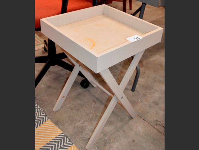 CREAM BUTLER'S TRAY, 42 x 42 x 61cm [Needs attention]