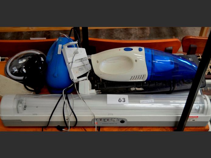 DVD PLAYER, CONTI HAND HELD VACUUM CLEANER, RECHARGEABLE LANTERN, etc [Switch on, untested further]