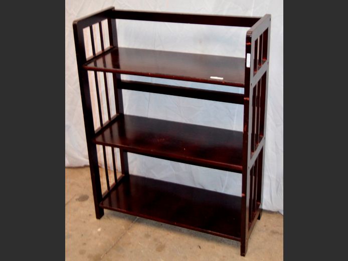 STAINED PINE 3-TIER BOOKSHELF, 70 x 29 x 92cm