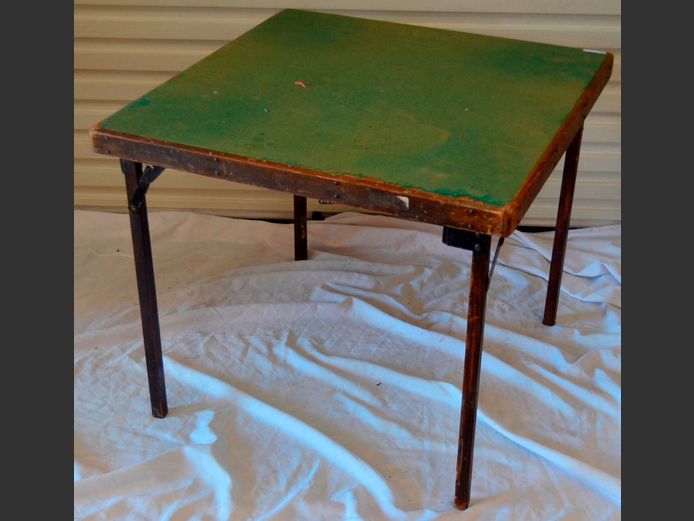 VINTAGE GAMES TABLE, 77 x 77 x 66cm [Felt worn]