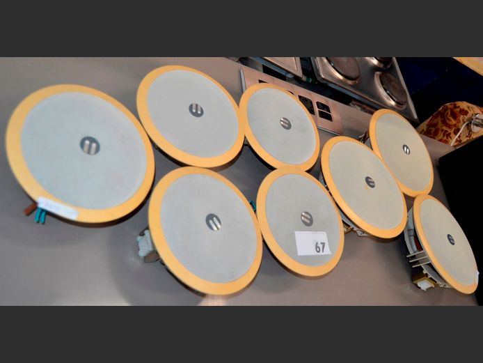 LOT: 8 x ELLIES CEILING MOUNT SPEAKERS [Untested]