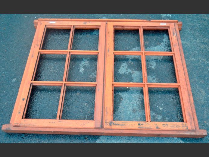 WOODEN COTTAGE WINDOW FRAME, 120 x 92cm