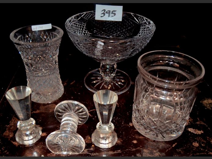 CRYSTAL SWEETS DISH, VASES, etc