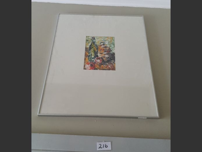 FRAMED OIL ON PAPER "ABSTARCT"