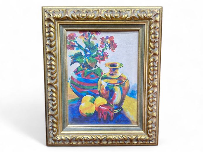 Dickinson Still Life Oil Painting in Gilded Frame