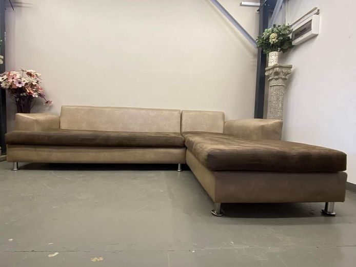 Artificial leather L shape couch 