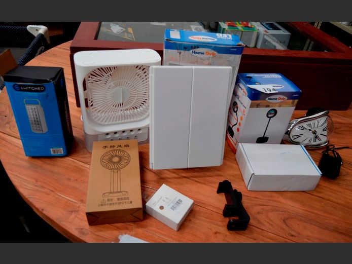 VARIOUS MINI DESK FANS, LIGHT, etc [Untested]