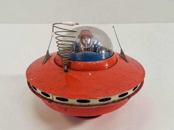 Vintage Japanese Tin Litho "Space Explorer" Flying Saucer