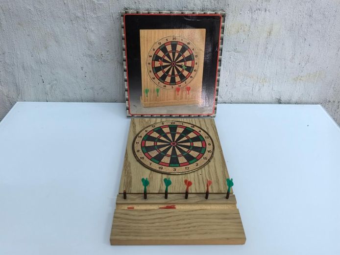 Executive Desktop Dart Set - Wood Frame & Cork Center