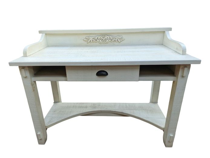Shabby Chic White Wash Wooden Console Table