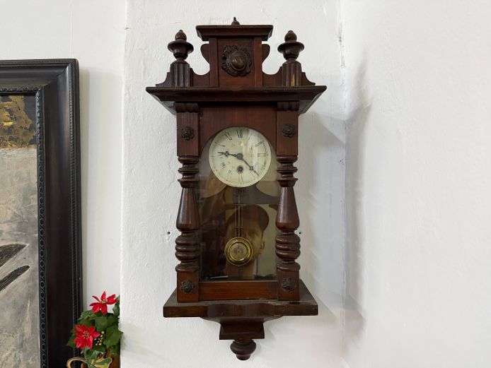 Small Darkwood Hanging Clock 