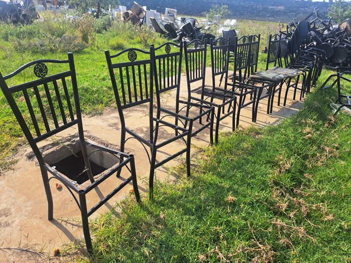 Steel-framed chairs scrap