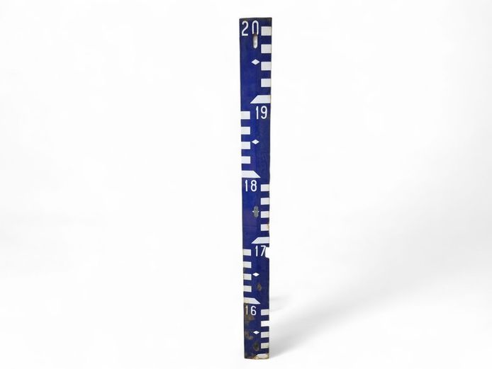 Vintage Enamel Water Depth Gauge