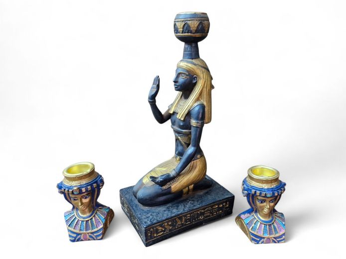 Egyptian Resin Figurine Candle Holders