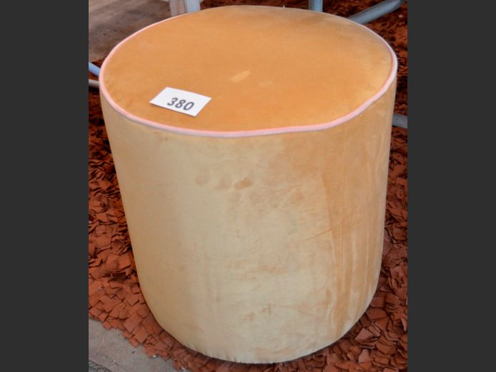 CIRCULAR UPHOLSTERED OTTOMAN, 43cm Diameter x 45cm High