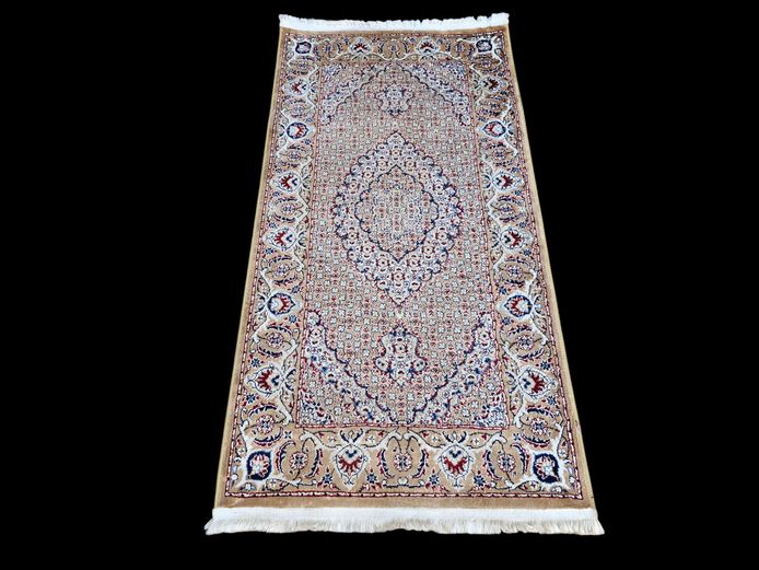 Turkish Kashan Style Polyester Runner Beige & Cream