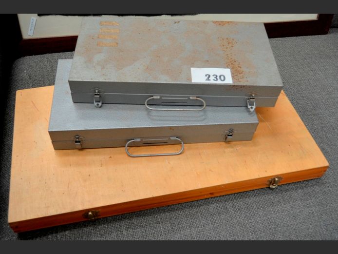 LOT OF 3 METAL & WOODEN STORAGE BOXES