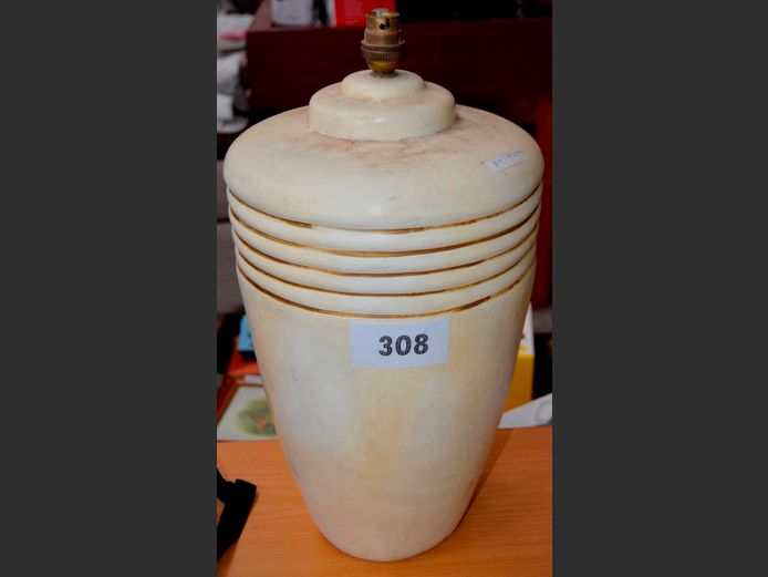 CREAM PAINTED CERAMIC TABLE LAMP, 58cm High