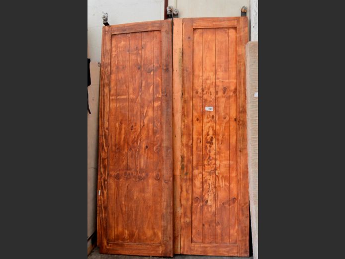 PAIR PINE SLIDING "BARN" DOORS
