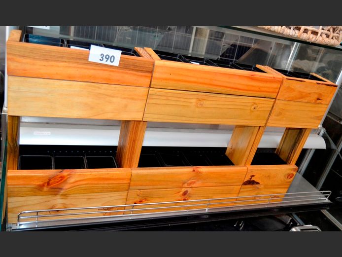SET OF 3 OAK PLANTER BOXES, 98 x 11 x 50cm