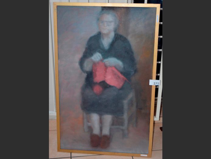 FRAMED OIL ON BOARD "PORTRAIT OF AN ELDERLY LADY", 102 x 64cm