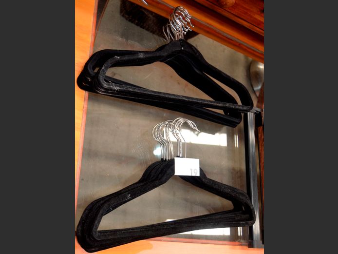 LOT: BLACK COAT HANGERS