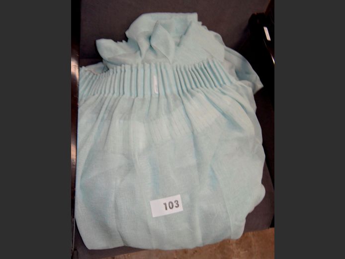 PAIR PALE GREEN SHEER CURTAINS