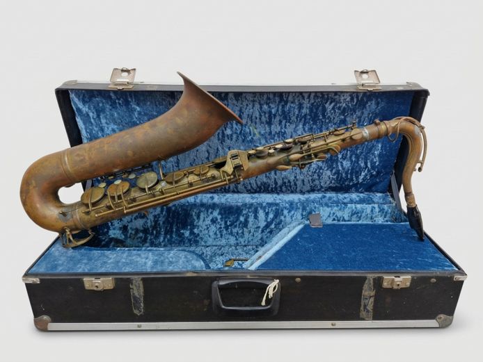 c.1950s Orsi Milano Brass Tenor Saxophone in Hard Case