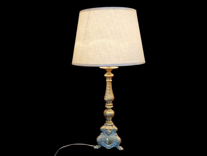 Neoclassical Ornate Solid Brass Table Lamp