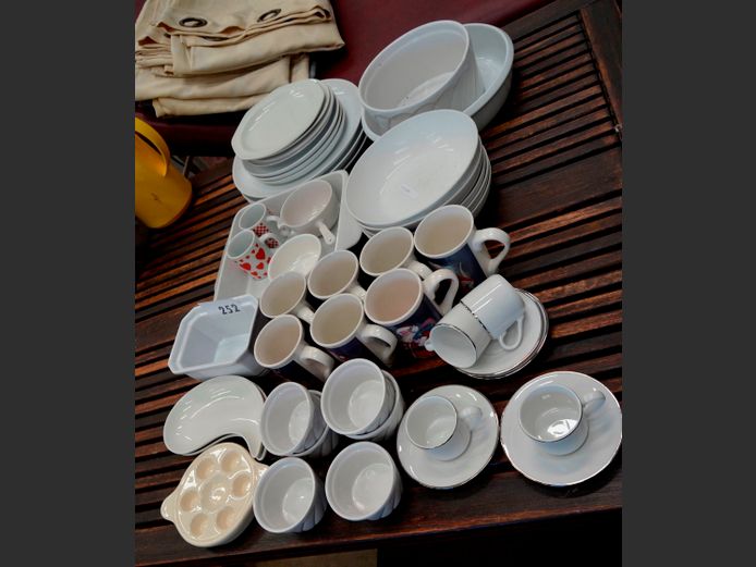 WHITE DINNER PLATES, BOWLS, RAMEKINS, etc