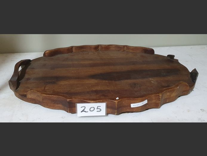 BLACKWOOD SCALLOPED EDGE TRAY [1 Handle damaged