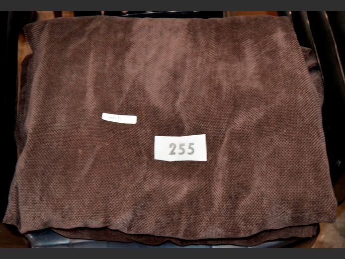 PAIR DARK BROWN EYELET CURTAINS