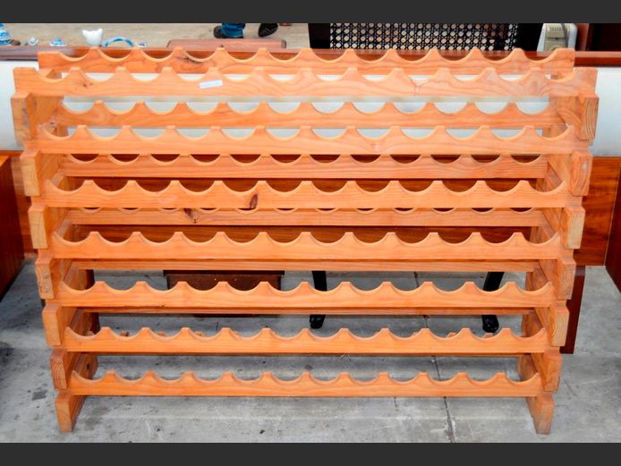 PINE WINE RACK, 119 x 29 x 89cm