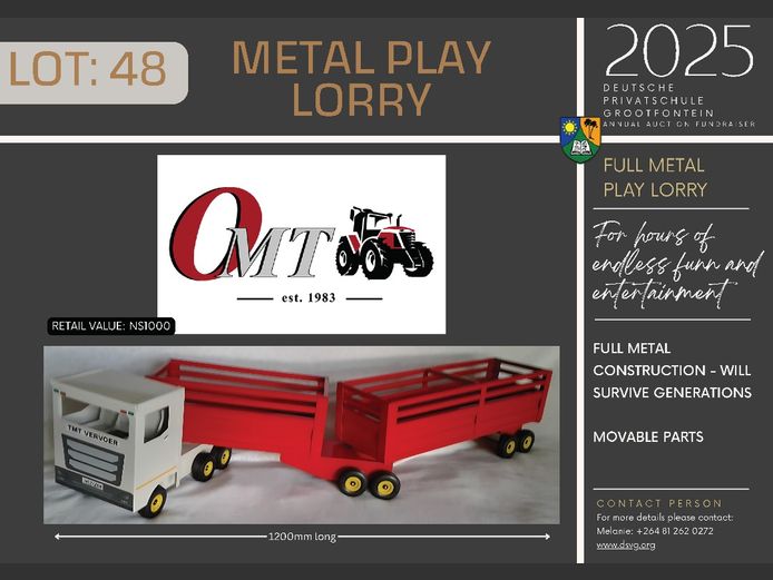 METAL PLAY
LORRY | OTJI MOTORS AND TRACTORS