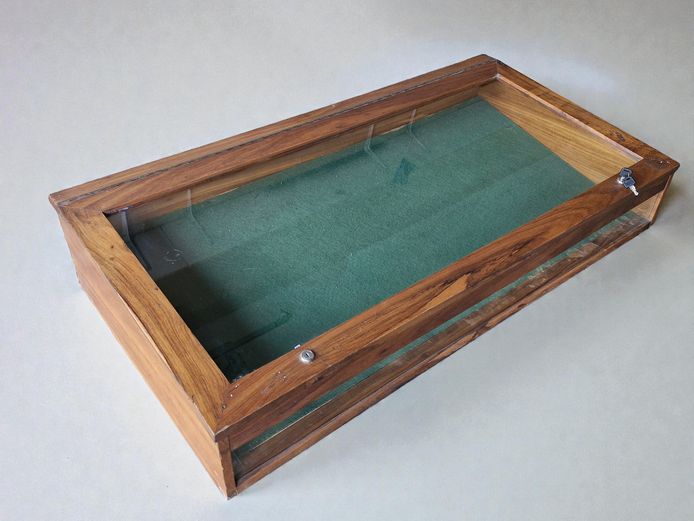 Large Vintage Hardwood Countertop Display Case