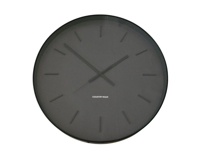 Contemporary Country Road Minimalist Matte Black Wall Clock (52cm)
