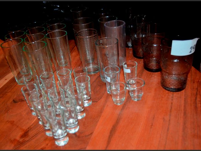 ASSORTED DRINKING GLASSES