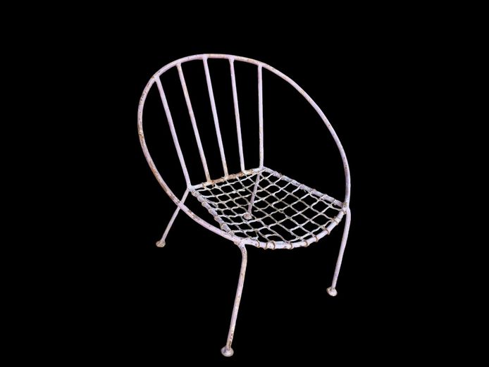 Mid-Century Style Kids Size Wrought Iron Garden Chair