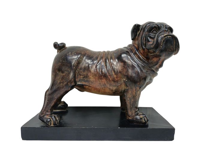 Vintage-Style Molded Resin English Bulldog Figurine