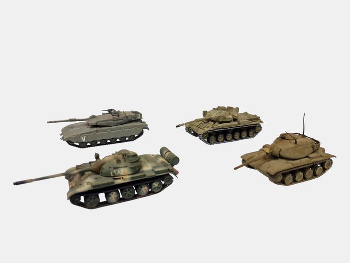 Set of 4 Collectible Miniature Military Tanks